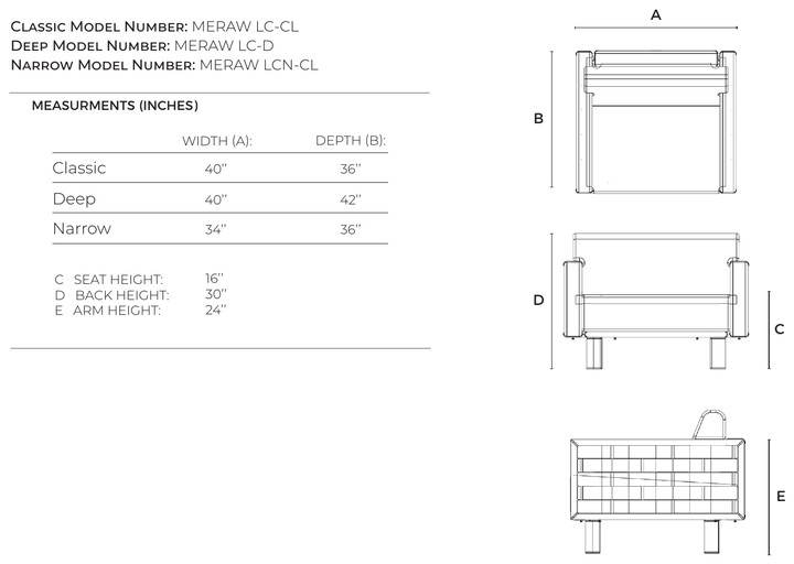 Luma Lounge Chair dimensions